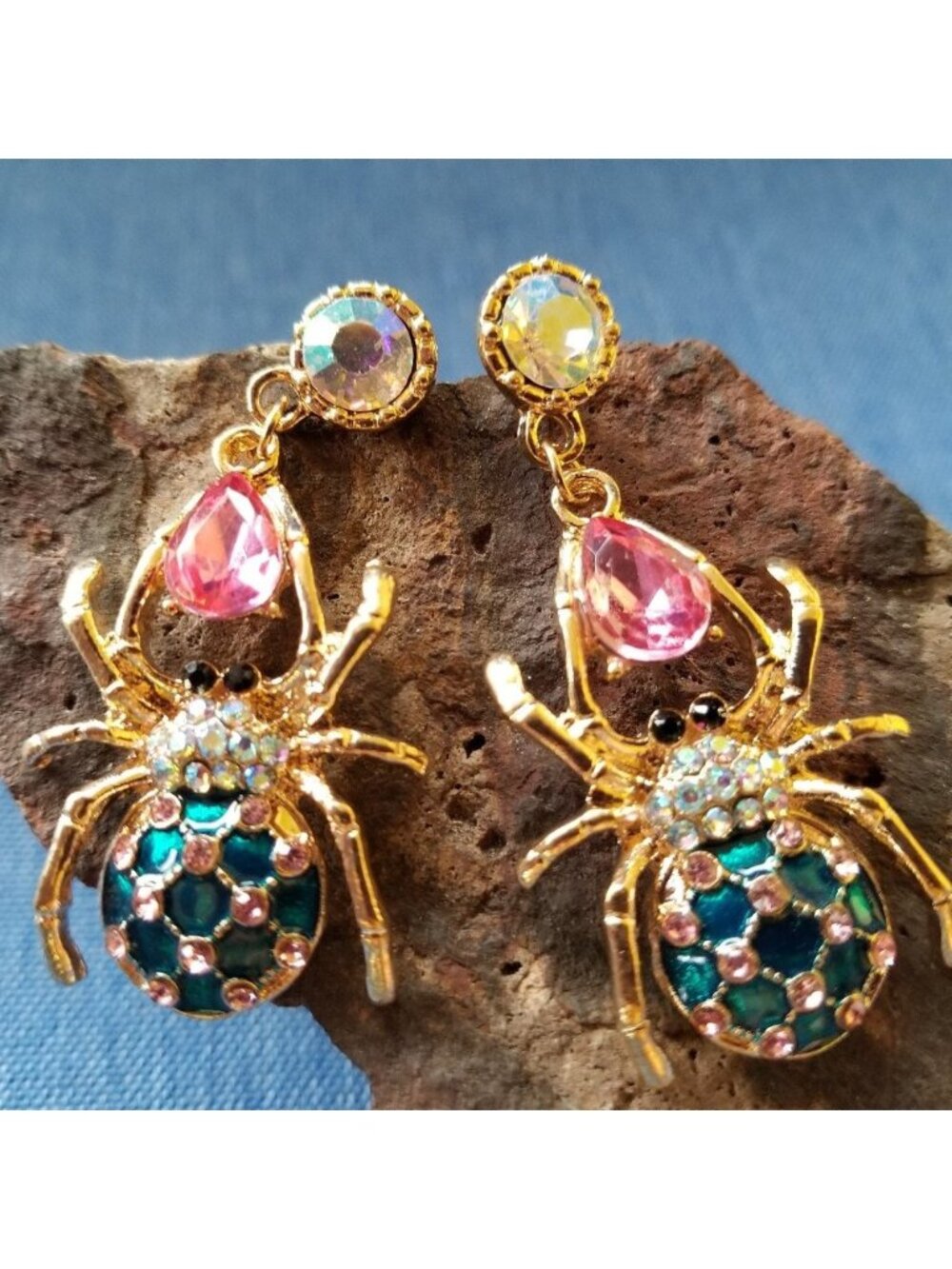 Betsey Johnson Colorful Spider Earrings